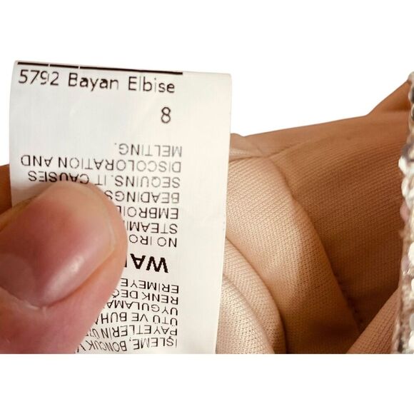 Odrella Bayan Elbise Sequin Floor Length Gown - Picture 16 of 16